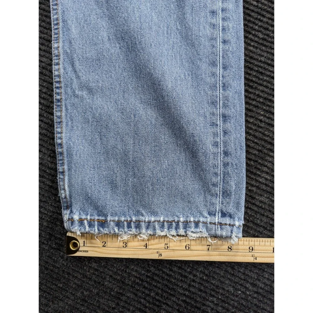 Levi's 505 Regular Fit Jeans Mens 38 Blue Denim Logo Straight Leg Mid Rise